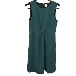 J.Crew Womens Sleeveless Knot Front Midi Dress Size 8 Green